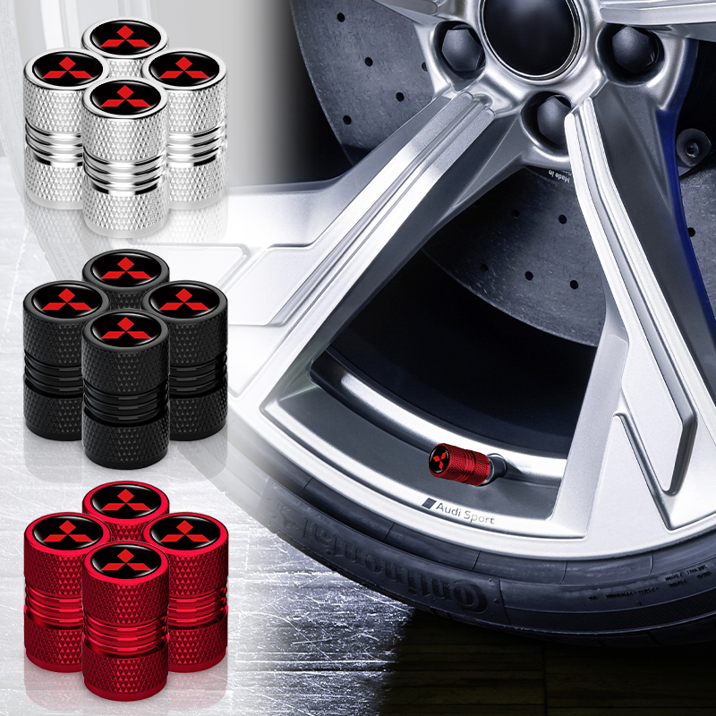 4pcs Design Roscado De Alta Qualidade Tampa De Ar Para Pneus De Carro Alumínio De Liga Leve À Prova De Vazamentos Mitsubishi ASX Lancer EX Pajero Outlander L200 EVO
