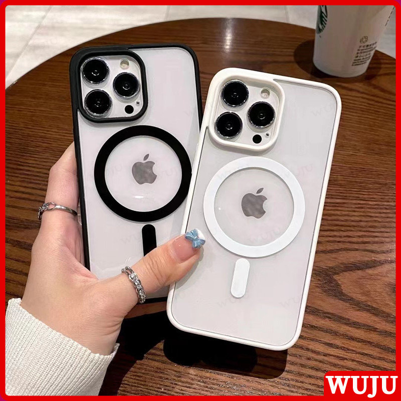 WUJU Carregamento sem fio magnético Case Capa Capinha De Celular Para iPhone 17 11 12 13 14 15 16 Pro XS Max XR Plus Air em Oferta na Shopee