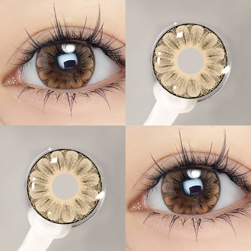 【 Doll Lentes eye & graded lens 】 KSSEYE 2pcs De Contato Coloridas Para Eyes Brown Conforto natural De Maquiagem Anual Os Olhos cosplay Service Grade (0,00-8,00)