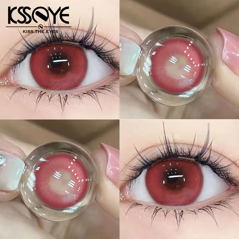 ksseye Doll Lentes De Contato Com Os Olhos 2pcs/pair Cosplay Coloridas Vermelho Azul Grande Diâmetro 14,5mm Anual Maquiagem Olho Halloween