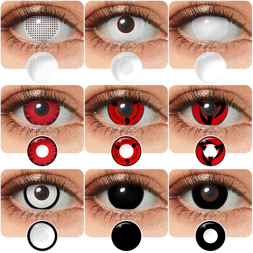 Lente De Contato Anime Cosplay Para Halloween Sharingan/Naruto/Cat Eyes/Manson 1 Par