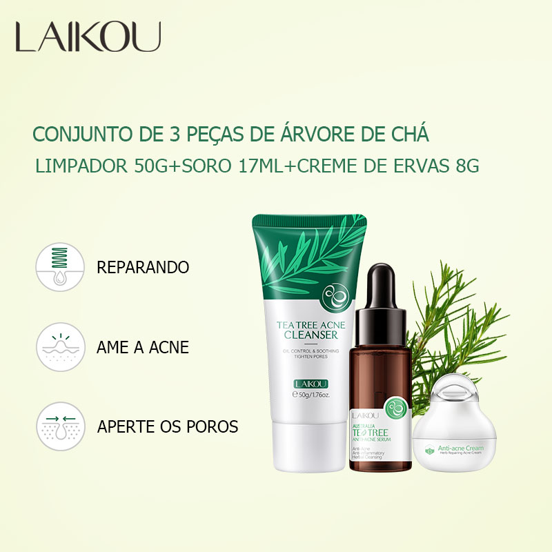 Conjunto De 3 Pçs Laikou Para Remover Espinhas / Chá / Árvore / Acne