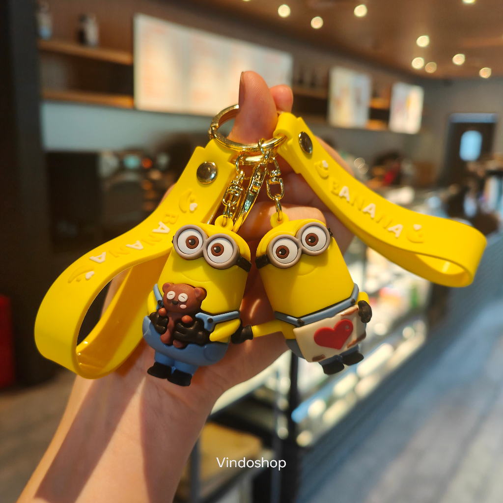 Novo Pingente de Chaveiro de Minions em Estilo Anime, Bonequinho Fofo, Pendente para Mochila, Chaveiro de Carro,