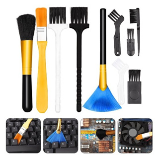 10Pcs/Set Limpeza Multifuncional Furo Do Alto-Falante De Pó Fone De Ouvido Teclado Computador Escovas Suaves Cerdas Kit De Ferramentas De em Oferta na Shopee