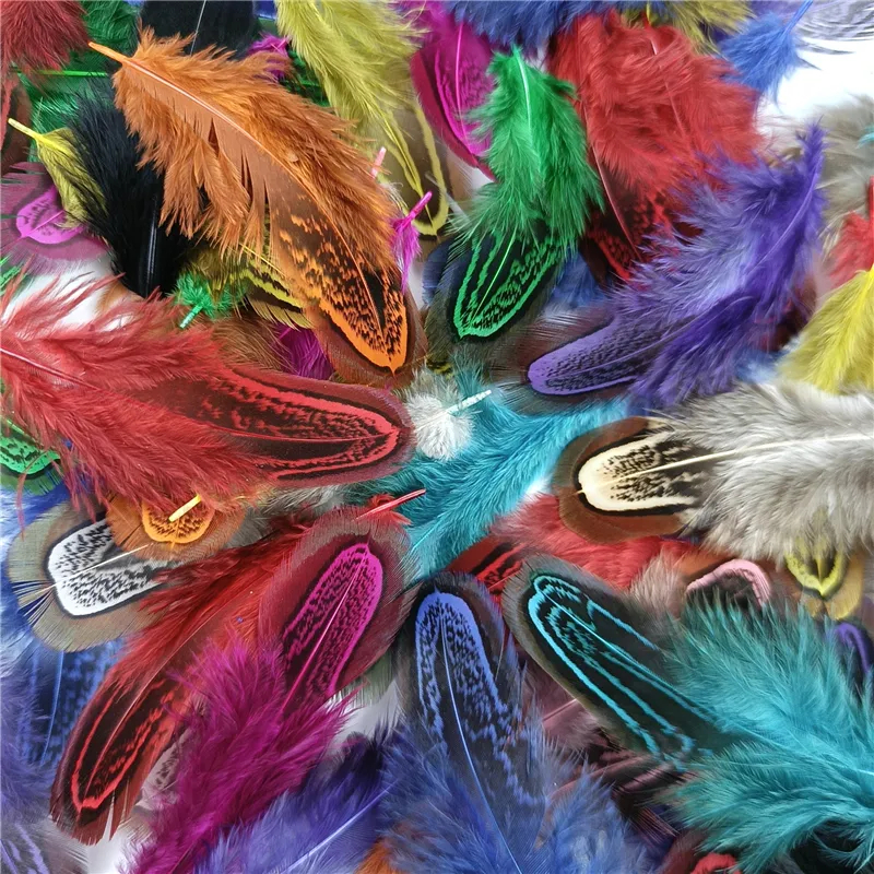 50-100 Pçs/Lote Penas Coloridas De Faisão Para Artesanato 3-7cm Naturais Criação De Jóias Acessórios De Decoração De Fér