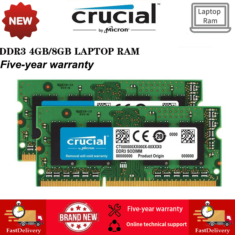 Crucial Notebook Memória DDR3 2GB 4GB 8GB 1066Mhz 1333Mhz 1600MHz DDR3L PC3L-12800S Ram SO-DIMM