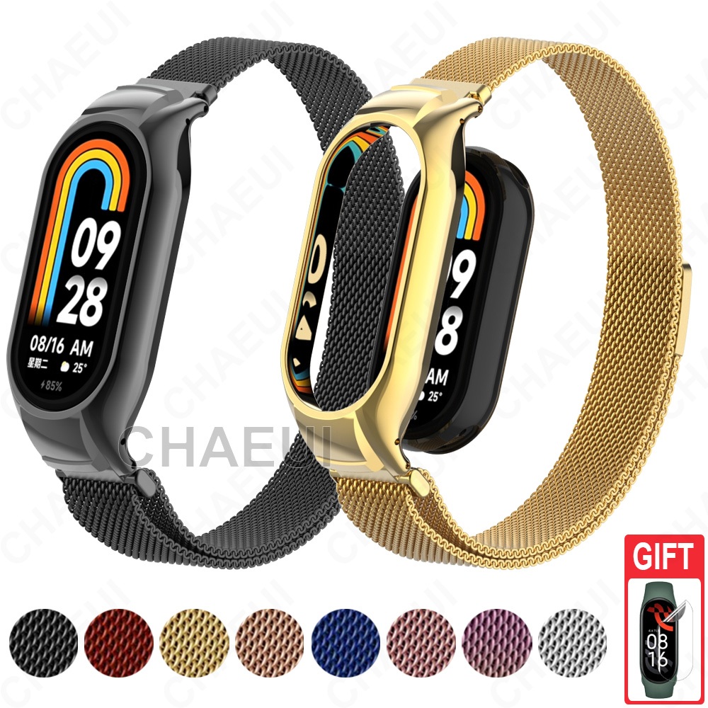 Pulseira De Aço Inoxidável Com Capa , Acessórios De Metal Para Xiaomi Smart Band