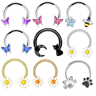 Anel De Borboleta De Aço Inoxidável Nariz Orelha De Ossopiercing Ferradura em Oferta na Shopee