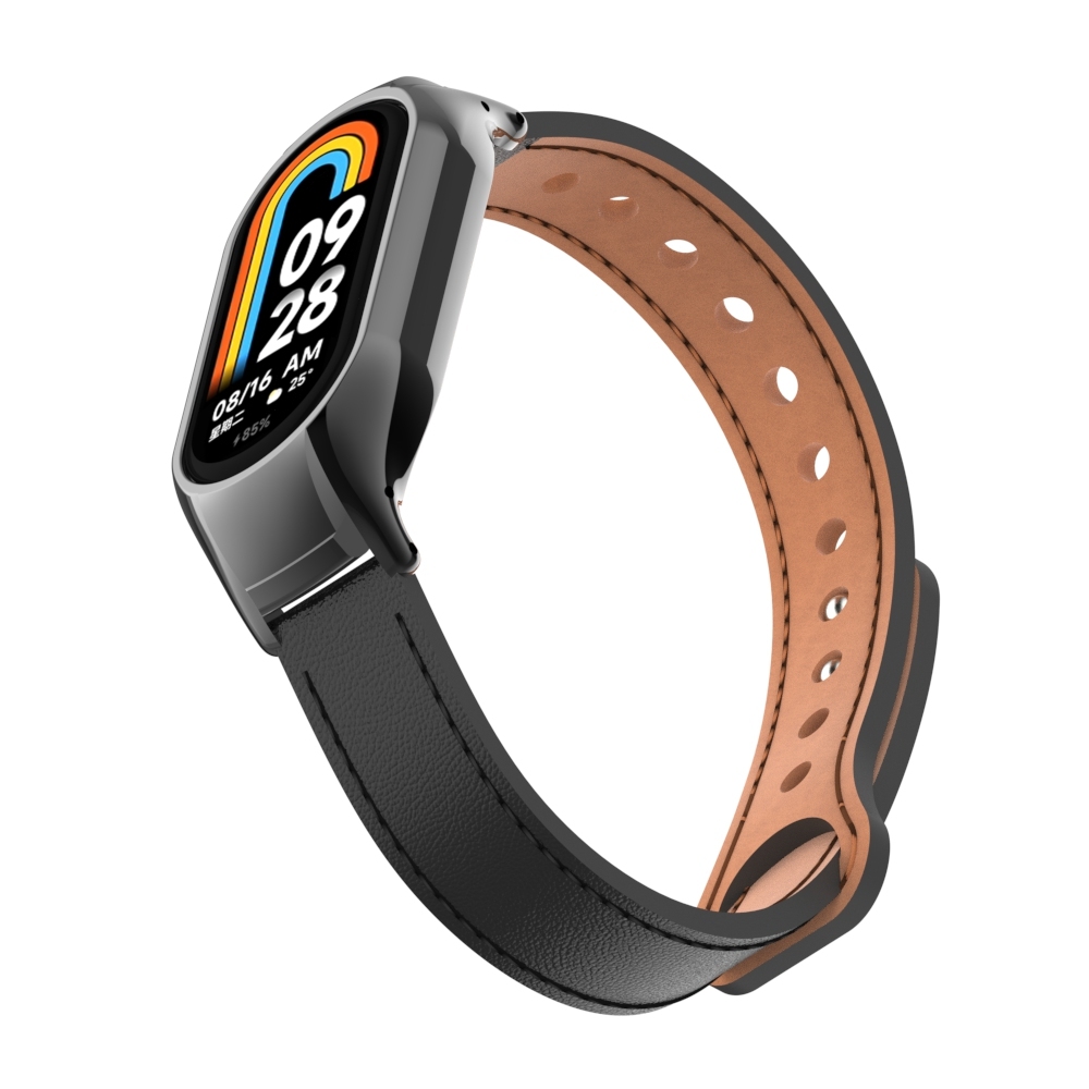 Pulseira De Couro Com Acessórios De Capa Para Xiaomi Smart Band 10 9 8 7 / Mi Band 6 5 4 3 — imagem 2 de 2