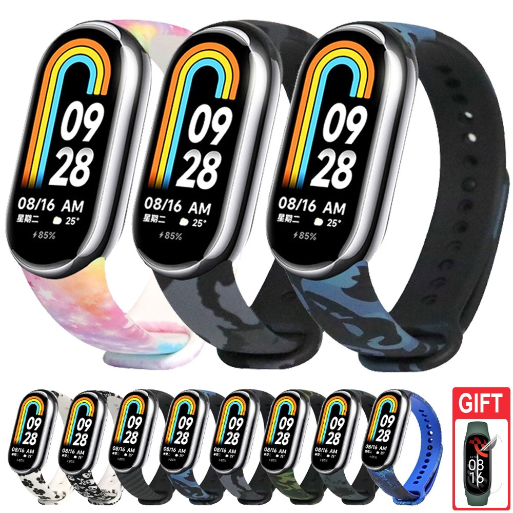 Pulseira Impressa De Substituição De Silicone Para Xiaomi Smart Band 10 9 8 / Band 10 Ceramic Edition