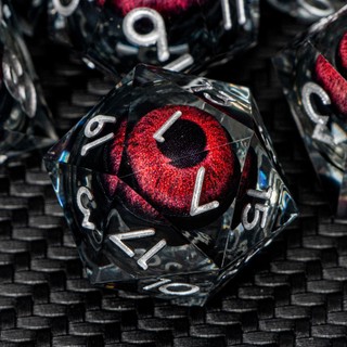7PCS Dnd Conjunto De Dados De Fluxo Líquido E D Sharp Edge Vermelhos Para RPG Dungeon Dragon