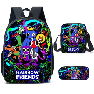 Roblo Jogo Periférico Arco-Íris Amigos Mochila De Ombro Três Peças Conjunto Esportivo Iluminadora Com Zíper Ombros Ar Livre Bolsa