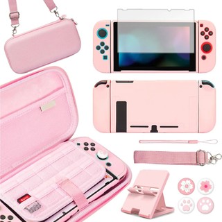 Saco De Armazenamento 10 Em 1 Estojo De Transporte De Viagem Pink Sakura Para Nintendo Switch Oled Kit De Acessórios Console Capa Protetora Da Concha em Oferta na Shopee