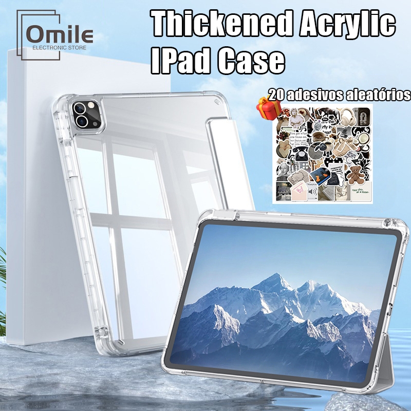 Acrílica Transparente Capa Para iPad 2022 Air 4/5 5/6th 10,2 inch gen7 8Geração 9Geração 4 Capa Magnética iPad 10 Geração Pro 11 12,9