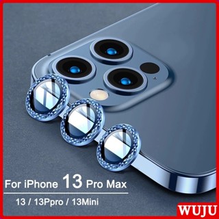 WUJU Luxo Diamante Brilhante Rhinestones Liga De Vidro Temperado Protetor De Lente Compatível Para iPhone 11 12 13 14 Pro Max Plus mini De Câmera