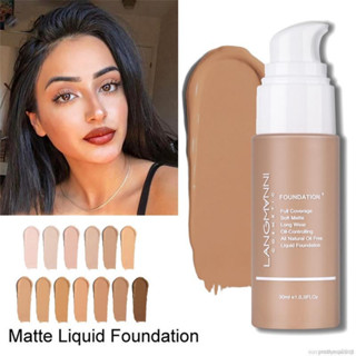 【TL】Langmanni Liquid Foundation Brightening Moisturizing Oil Control Long Lasting Waterproof Primer Natural Makeup 30ml