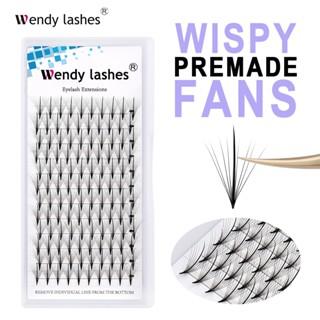 Wendy Wispy Premade Fans Professional Eyelash Extensions Eyelash Clusters Extensions Pointy Base 9D Rússia Volume Extensão De Pestanas Individuais Faux Mink Wish Lashes supplier