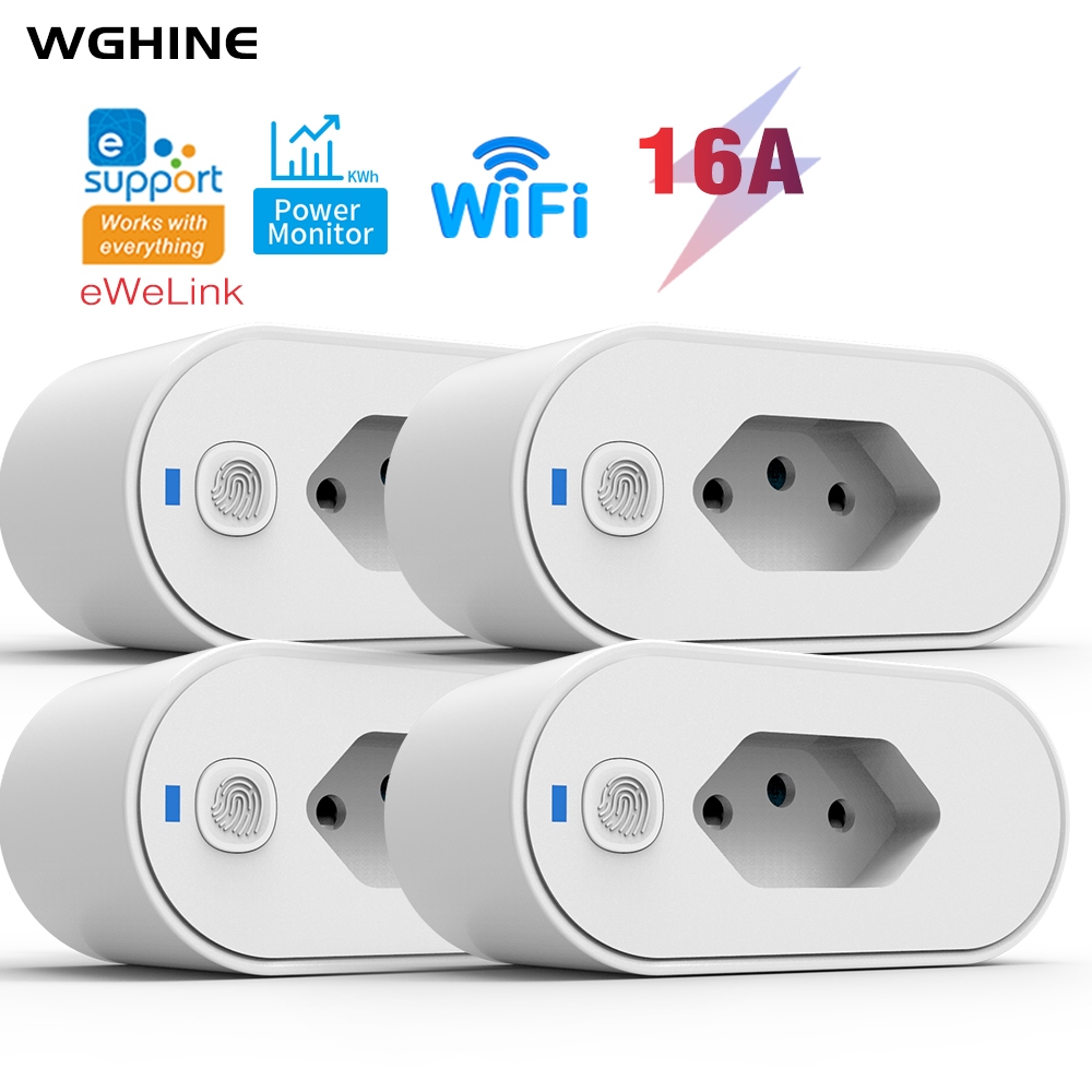 16A Tomada Inteligente Adaptador Wifi eWeLink App control Alexa Google Home Controle vioce