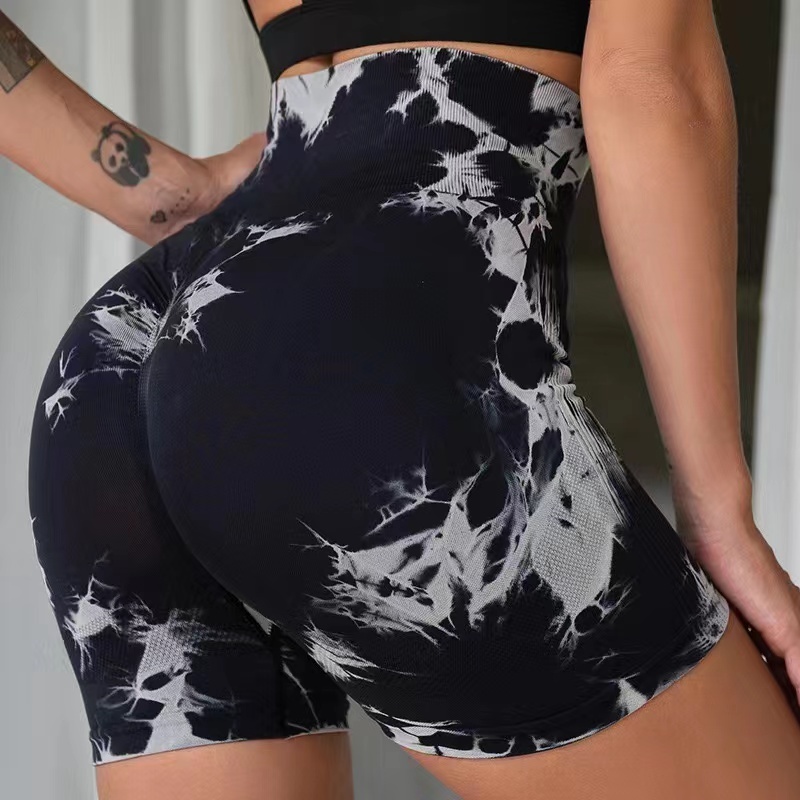 Topsports Tie-Dye Yoga  Short legging Academia Levanta Bumbum Fitness Roupa Feminino Elástico De Cintura Alta
