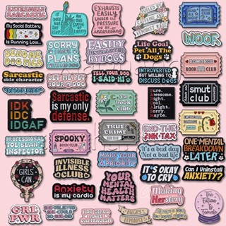 Textos De Desenho Animado Citações Esmalte Alfinetes Broches Carta Colorida Diálogo Texto Broche Alfinete Lapela Metal Crachás Jóias Presentes Para Amigos