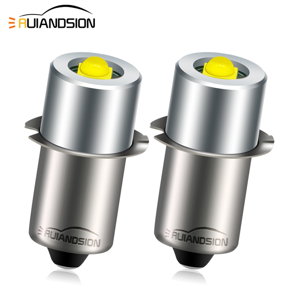 Ruiandsion DC 3W P13.5S Lanterna LED Branca Para Maglite Trabalho Tocha Luz Ampla Tensão 3-6V 4-30V