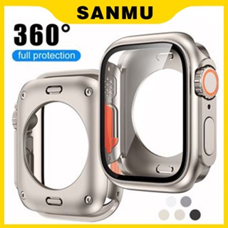 SANMU Capa Protetora Para Relógio Apple Ultra 8 7 44mm 45mm Cobertura Total Mudança Da Caixa De Vidro Temperado Ultra Bumper case apple watch 40mm 41mm 45mm