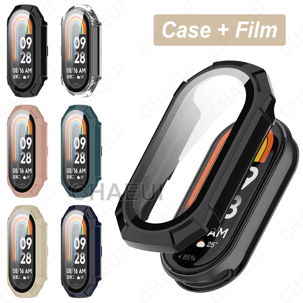 Protetor De Tela Capa Completa PC Protetora Com Filme Para Xiaomi Smart Band 10 9 8 7 / Mi Band 6 5 4 3