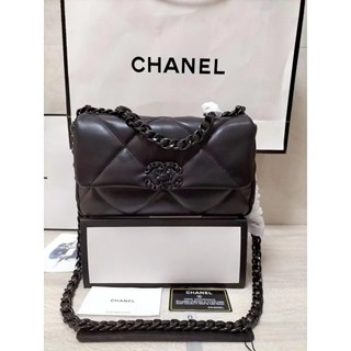 19bag Saco de couro genuíno para mulheres Saco de couro com corrente 8069 Preto elétrico