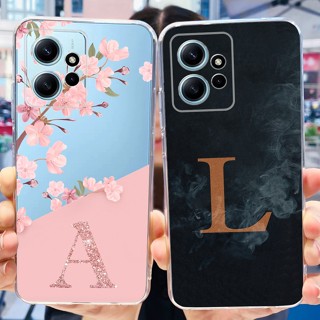Para Xiaomi Redmi Nota 12 Caixa 4G 2023 Nova Moda Cartas De Flor De Capa Macia De Silicone Transparente Xiomi