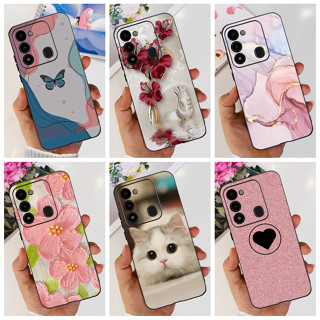 Caixa À Prova De Choque Para Tecno Spark Go 2022 Capa Macia 8C Spark8C KG5 KG5k KG5j Telefone De Mármore Com Flores