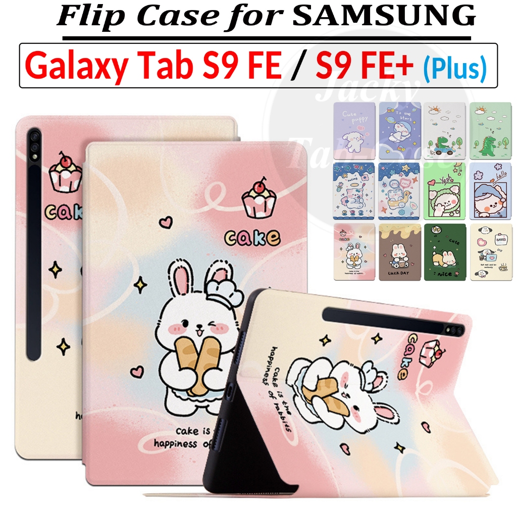 2023 Novo Para SAMSUNG Galaxy Tab S9 FE 10.9inch SM-X510 5G X516 Wi-Fi Fashion Cute Cartoon Design Case TabS9 + X610 X616 12.4 " Capa Flip Stand De Couro De Alta Qualidade Em PU