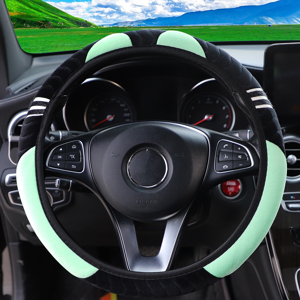 Capa Protetora De Volante De Carro De Pelúcia Pequeno Monstro 38CM Elástico Quente Antiderrapante Estilo Do Acessórios Para Auto Universal 38CM