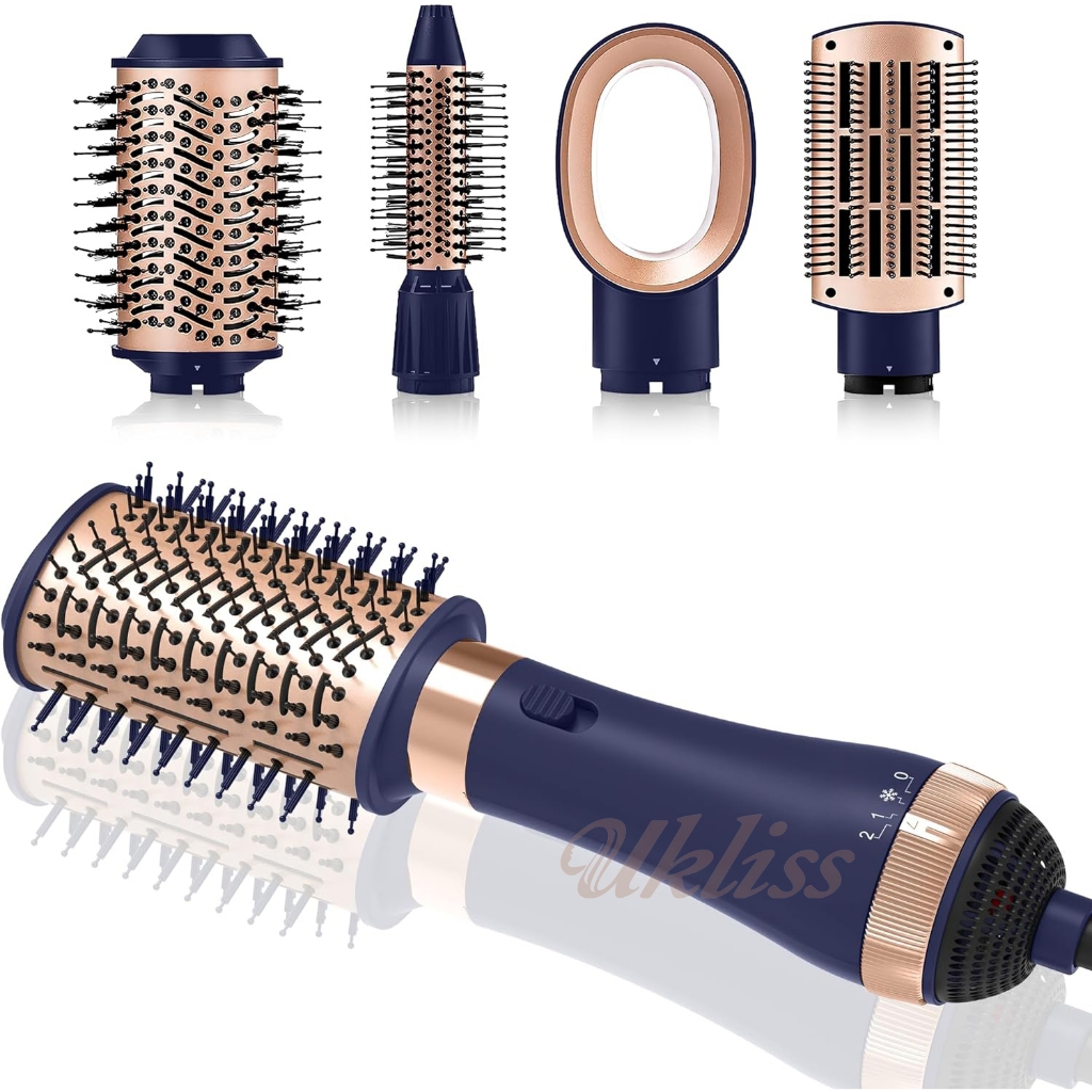 UKLISS Air Styler 4 Em 1 Escova Sopradora Secador De Cabelo Escova Modeladora Secador e chapinha Escova de cabelo Modelador de cachos