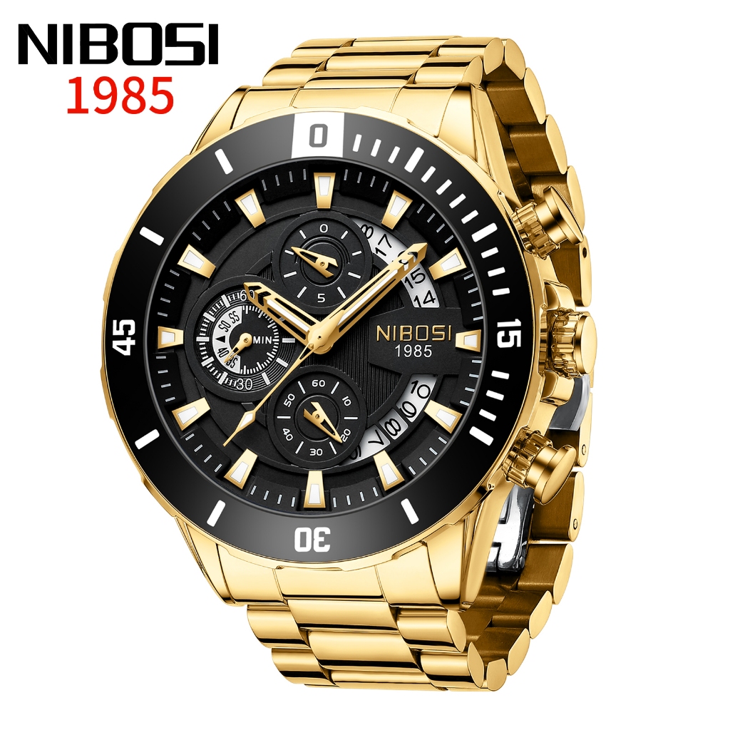 NIBOSI Novo Relógio Masculino Comercial De Aço Inoxidável De Luxo Top 2592 - Watches