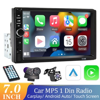 Carplay Multimídia Central Android Auto 1 Din 7 Polegadas MP5 Bluetooth USB/AUX/TF Mirrorlink Com Tela Sensível Ao Toque