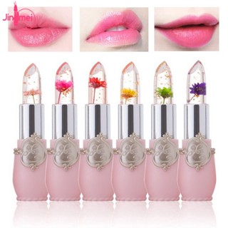 6 Cores Batom Hidratante Brilho Labial Gloss Com Flor De Cristal Transparente/Mudança De Cor De Longa Duração