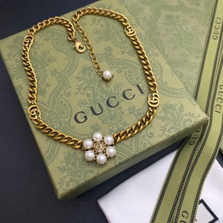 【L024】(GUCC I)Colar genuíno super fashion colar de luxo feminino colar de joias de alta qualidade pulseira moda presente personalizado，atacado de fábrica
