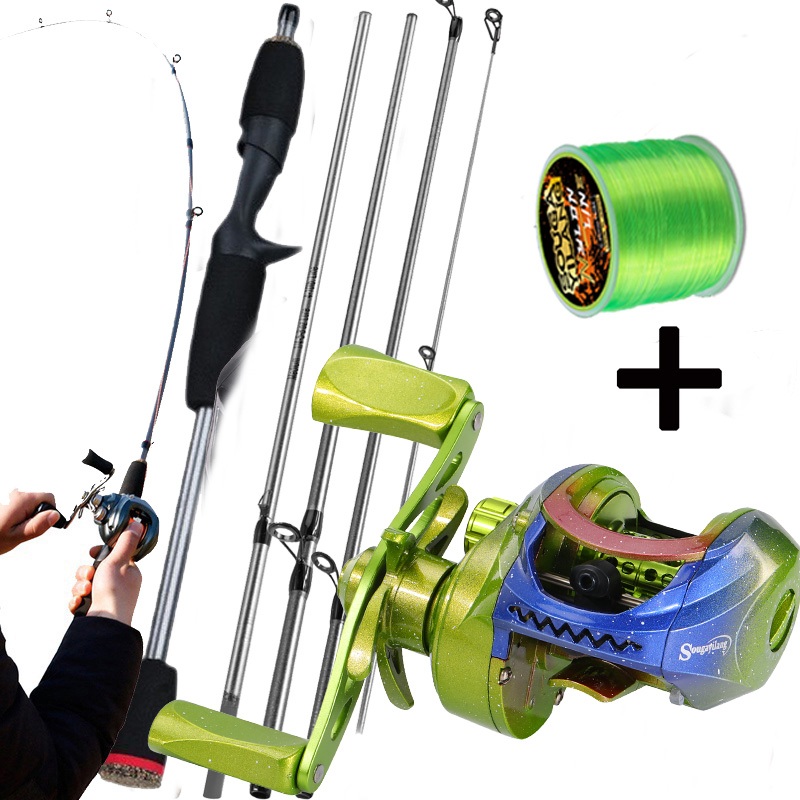 Sougayilang Combos De Pesca Vara De 5 Seções 1,8m Com 7,2 : 1 Carretel De Isca De Alta Velocidade Max Drag 10kg em Oferta na Shopee