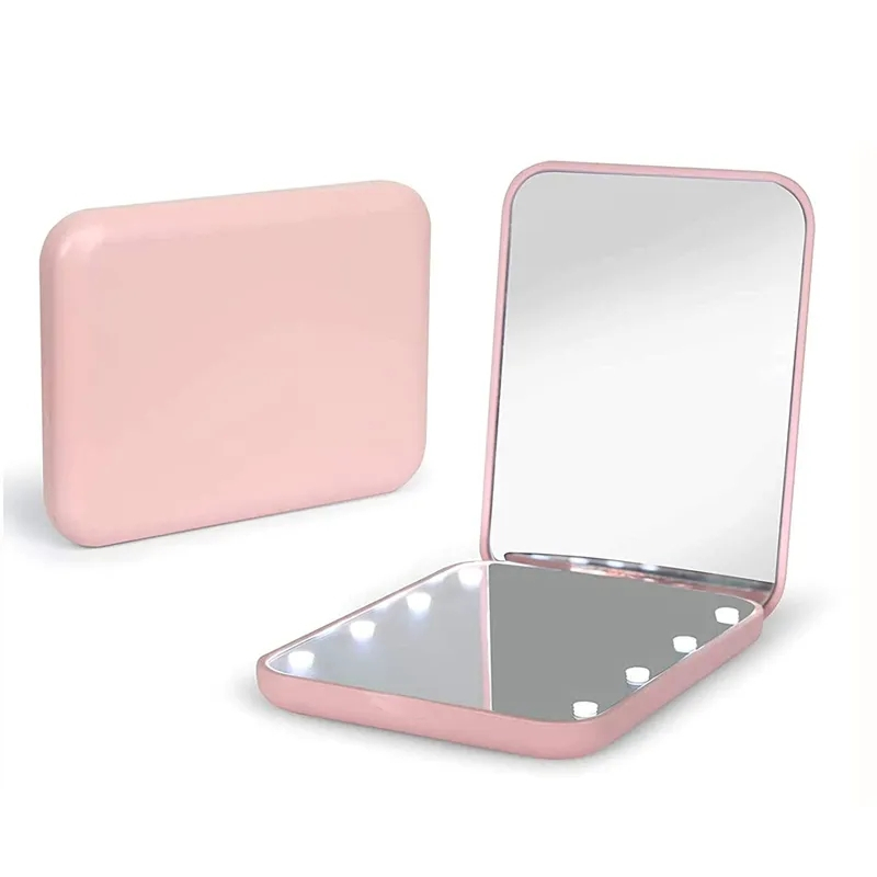 Espelho com led Espelho de bolso 1X/3X Ampliação LED Compact Travel Makeup Mirror, espelho compacto com luz, espelho da bolsa, 2-lados, portátil, dobrável, Handheld, Com pequeno iluminado