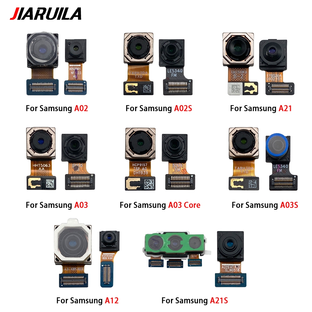 JIARUILA Frente Para Trás Da Câmera Original Samsung A02 A02S A03 Core A03S A12 A21 A21S Pequeno Backside Selfie Facing Módulo Frontal Traseira Peças De Reposição