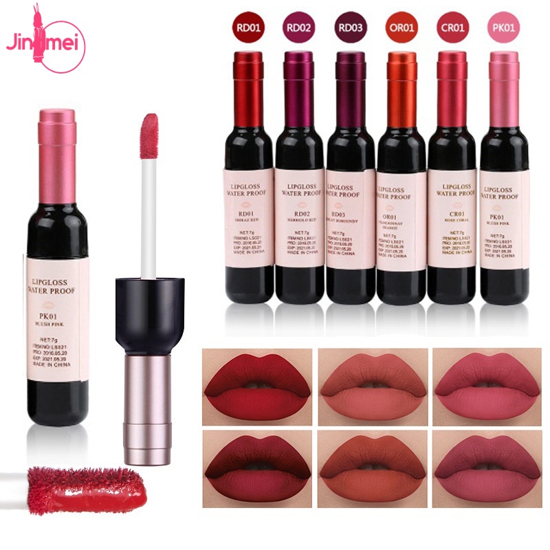 Batom Impermeável De Longa Duração Em Cores R6 Maquiagem De Vinho Tinto em Oferta na Shopee