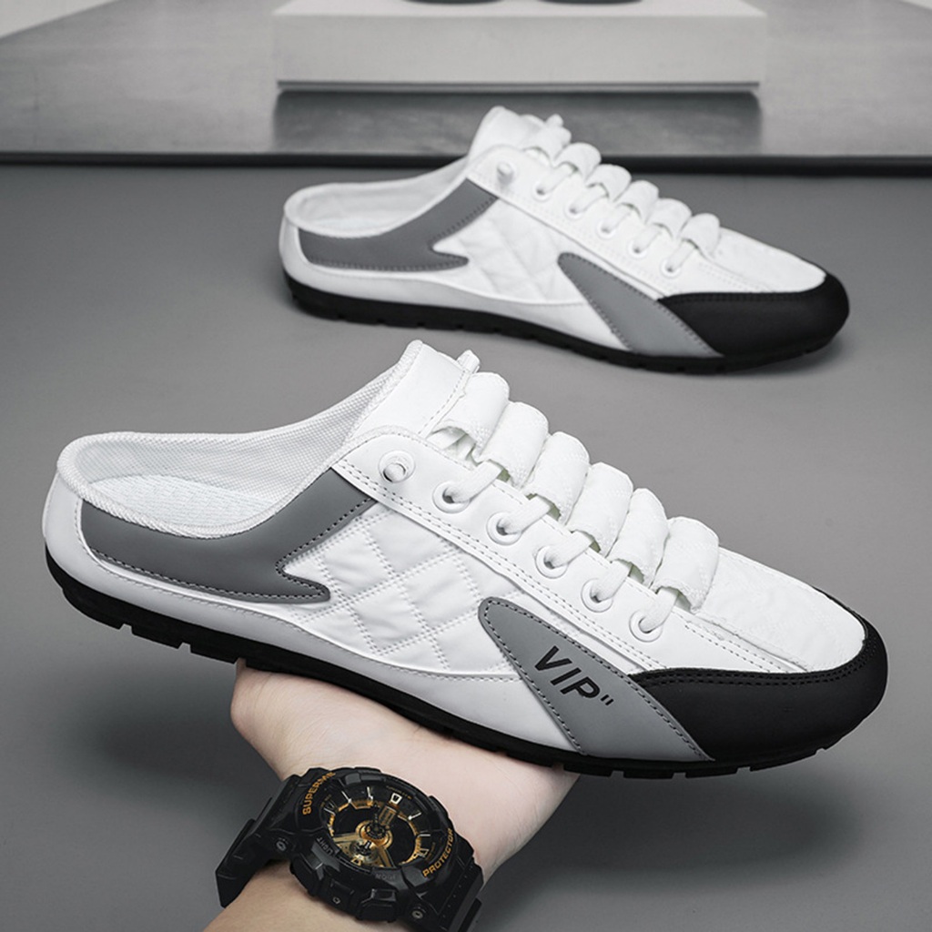 [Sapatos Casuais Homens Tênis De Moda Sapatilhas Confortáveis Slip-On Backless Shoes Para Caminhadas De Festa