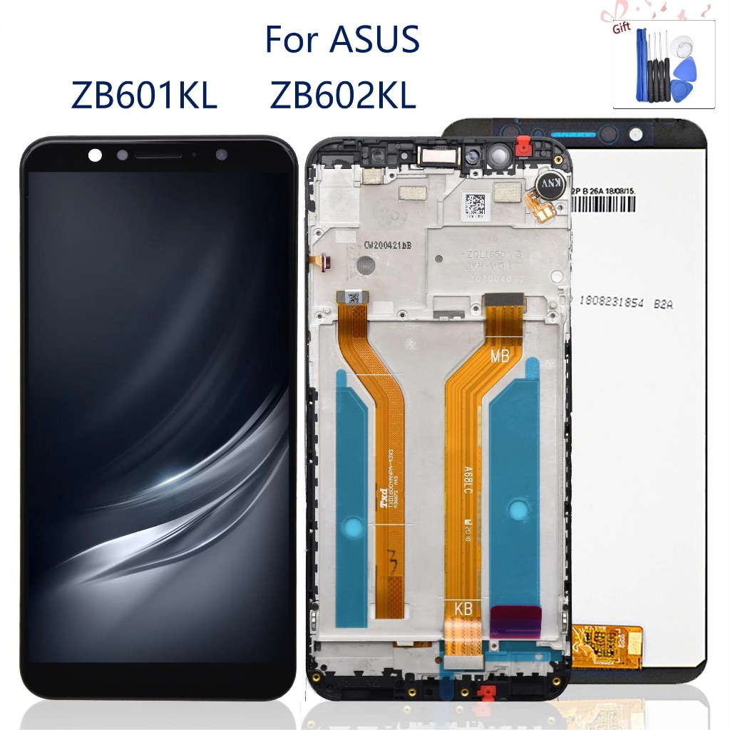 Adequado para Asus Asus Asus Zenfone Max Pro M1 ZB601KL ZB602KL X00TDB Montagem da tela do telefone celular Tela LCD Tela de vidro Tela de toque de substituição da tela com moldura