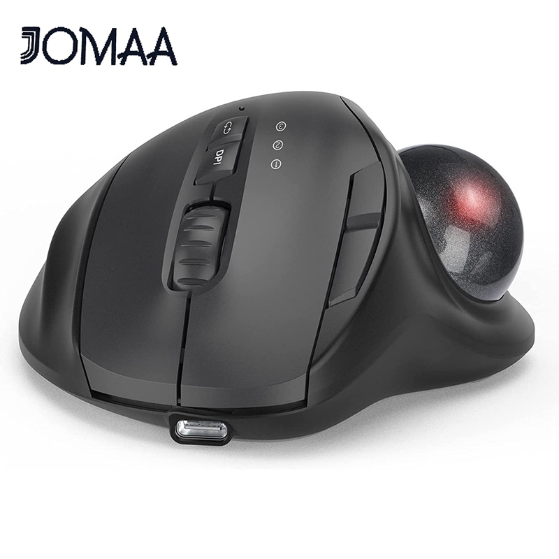 jomaa Wireless Trackball Mouse-Design Ergonômico Com Ratos Rollerball 2.4G Bluetooth Recarregáveis , Controle Fácil De Polegar , 3
