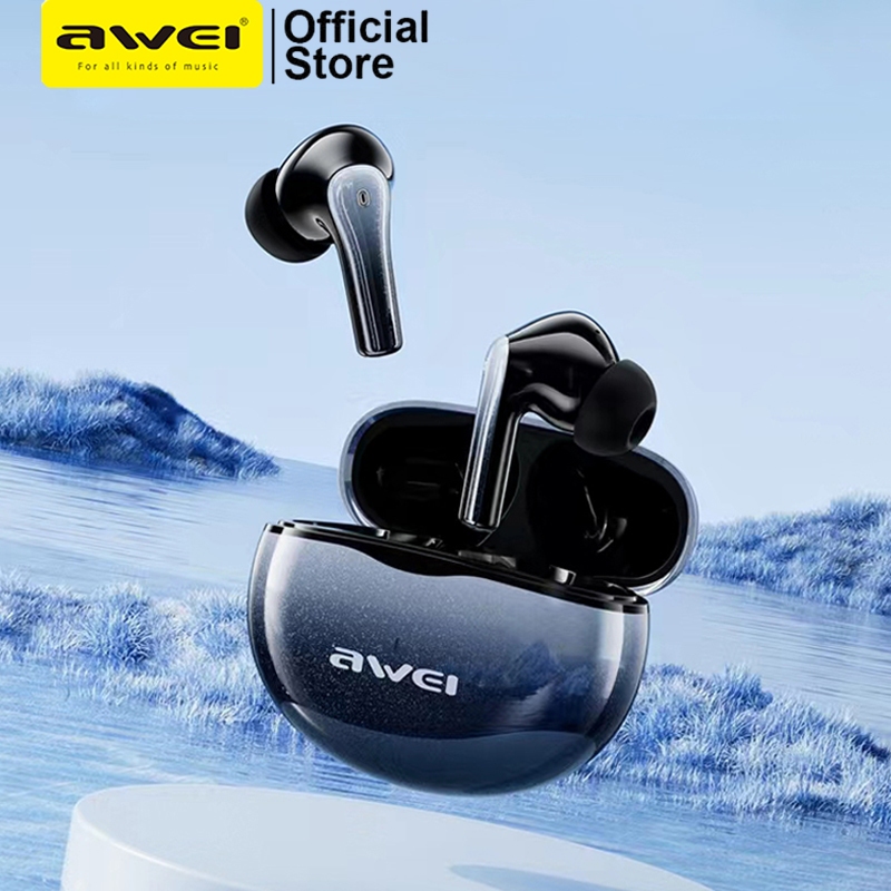 Awei T62 Fone de ouvido sem fio TWS BLuetooth 5.3 Cancelamento de Ruído com Microfone ENC