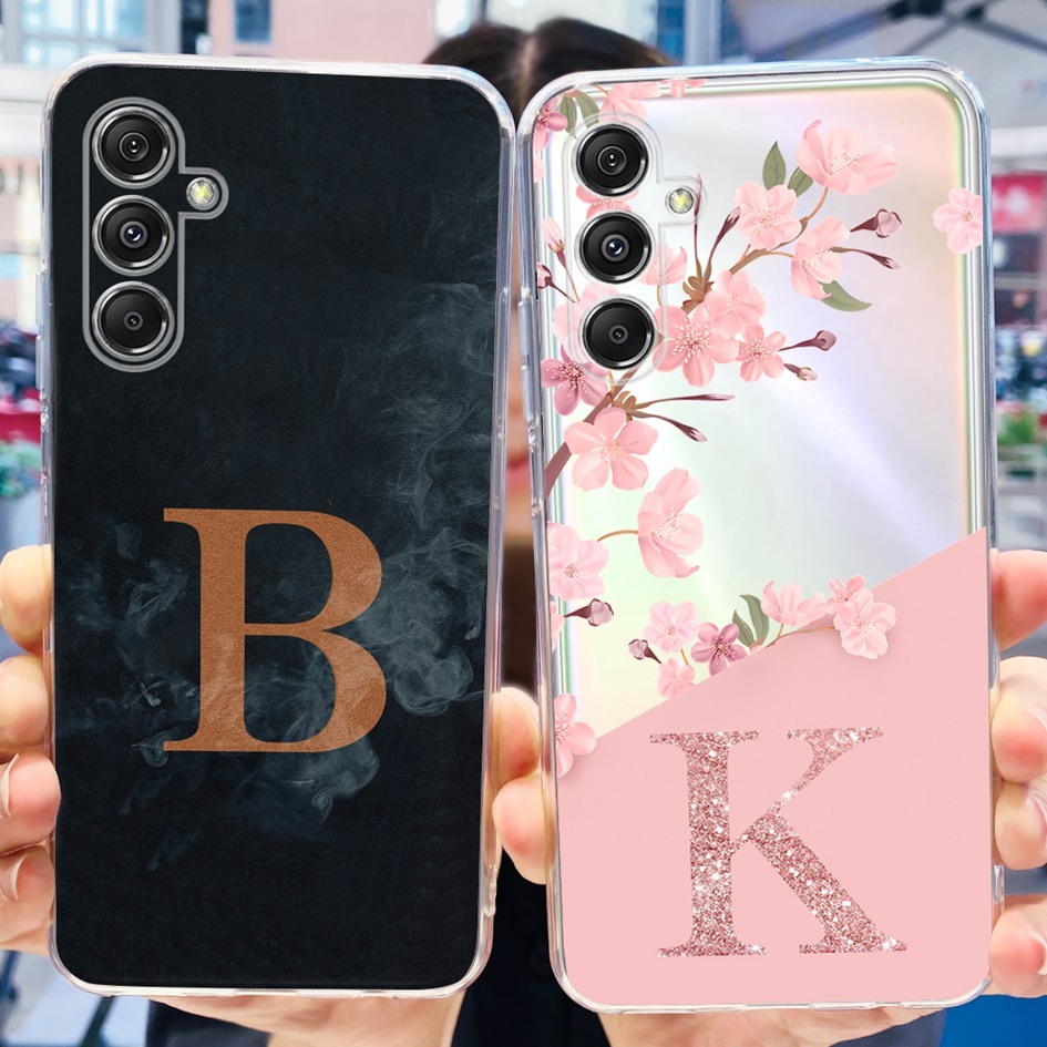 Para Samsung Galaxy M34 5G Caixa De Cartas Bonitas Flores De Silicone Transparente Macia F34 5G SM-E346B M 34 Capa