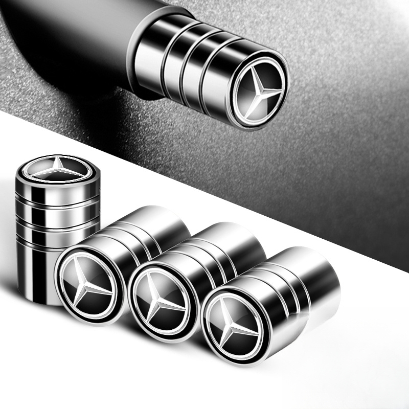 4 Peças De Pneus De Metal Para Roda De Carro Tampas De Haste De Válvula Mercedes Benz C E S M CLK GLK AMG GLE Acessórios De Decoração De Estilo .