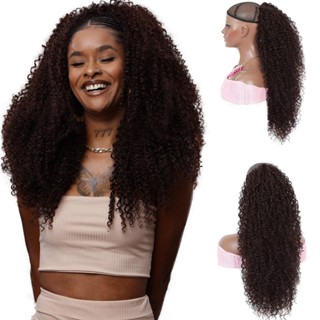 Sway Hair Rabo De Cavalo Com Cordão Profundo Enrolado Resistente Ao Calor Grampo Instantâneo Sintético Extensão Estilo Protetor Peças De Cabelo Para Mulheres