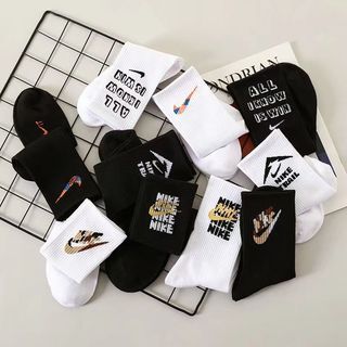 Kit 5 Pares Meias de algodão de alta qualidade Meias esportivas de tubo médio alto