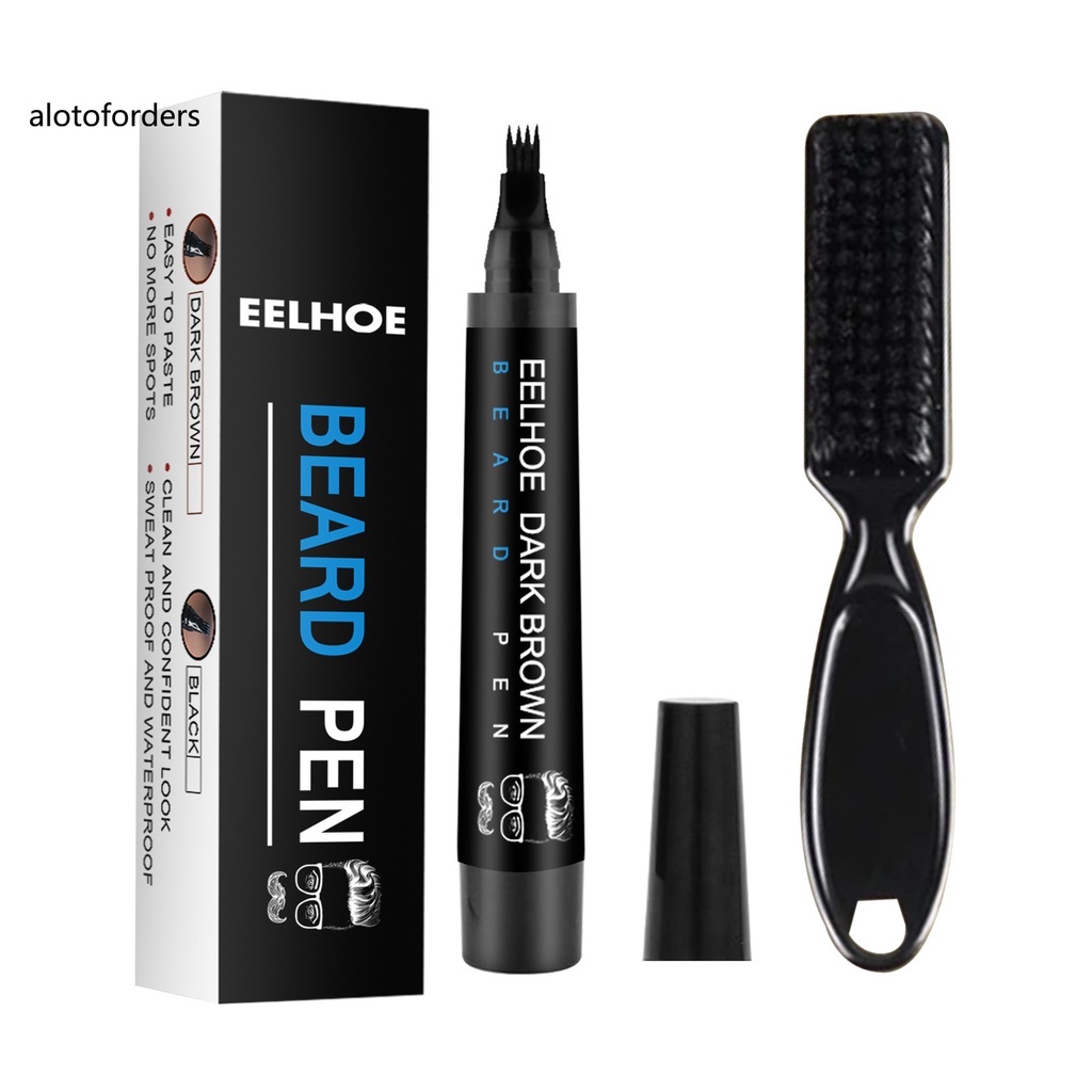Caneta De Enchimento De Barba Kit À Prova D'água Para Homens Com Escova Ferramenta Sobrancelhas
